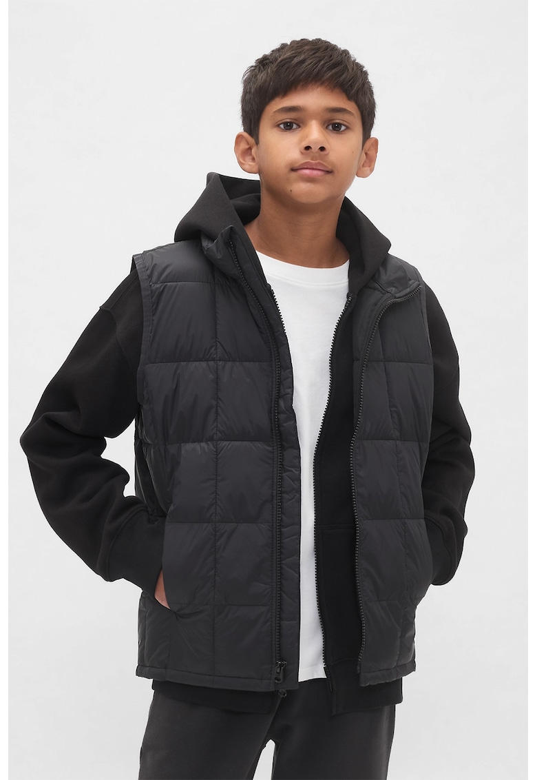 Vesta matlasata cu fermoar si buzunare laterale