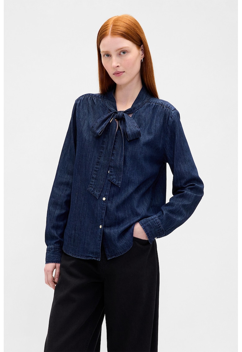 Camasa de bumbac cu funda din panglici