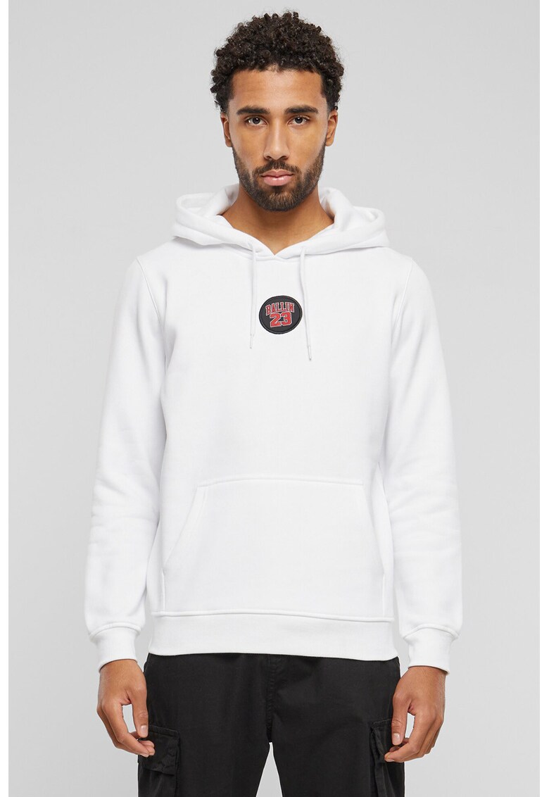 Hanorac cu buzunar kangaroo - Alb