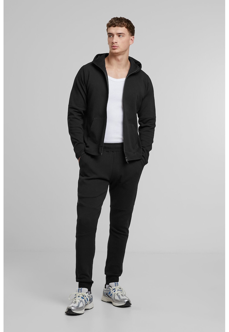 Pantaloni de trening slim fit cu talie elastica - Negru