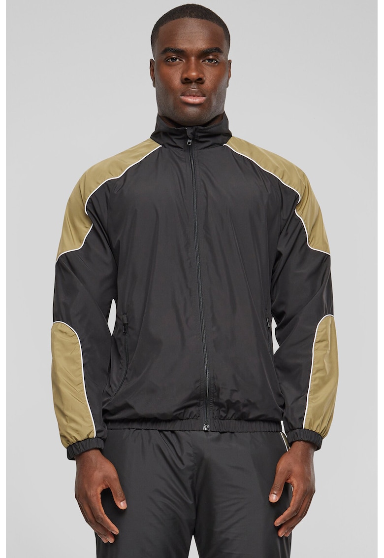 Jacheta cu fermoar si model colorblock