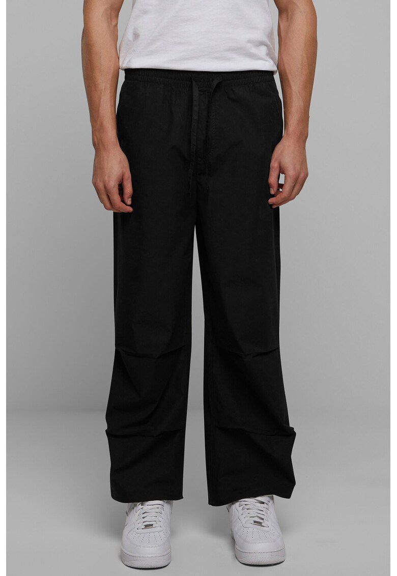 Pantaloni relaxed fit cu snur in talie - Negru
