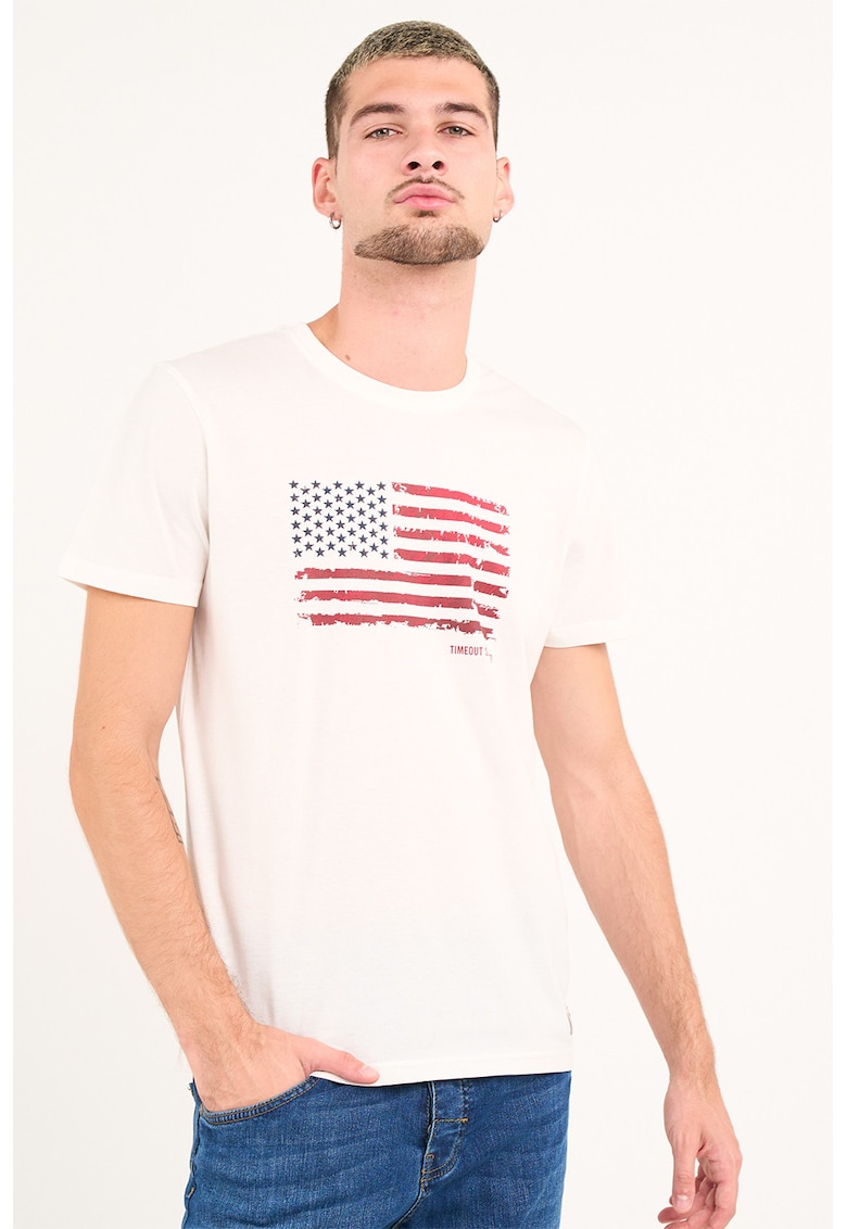 Tricou din bumbac cu logo - Rosu/Albastru inchis/Alb optic