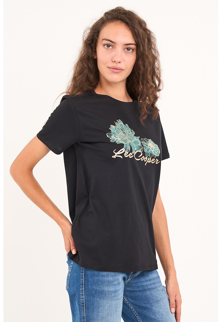 Tricou din bumbac cu imprimeu contrastant