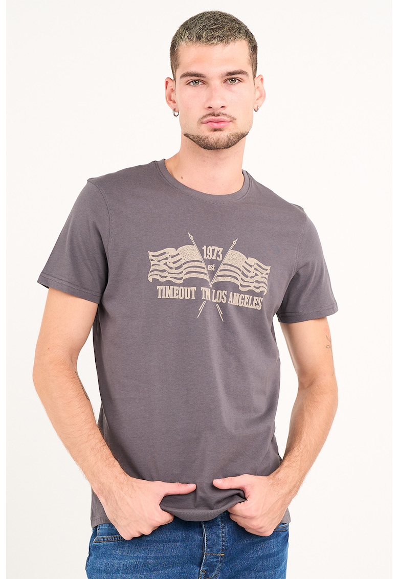 Tricou regular-fit din bumbac - Galben pal/Lila pal
