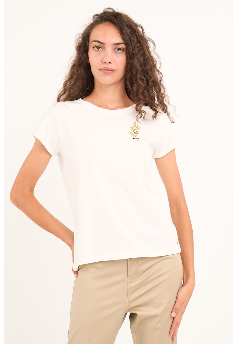 Tricou din bumbac cu imprimeu discret pe piept