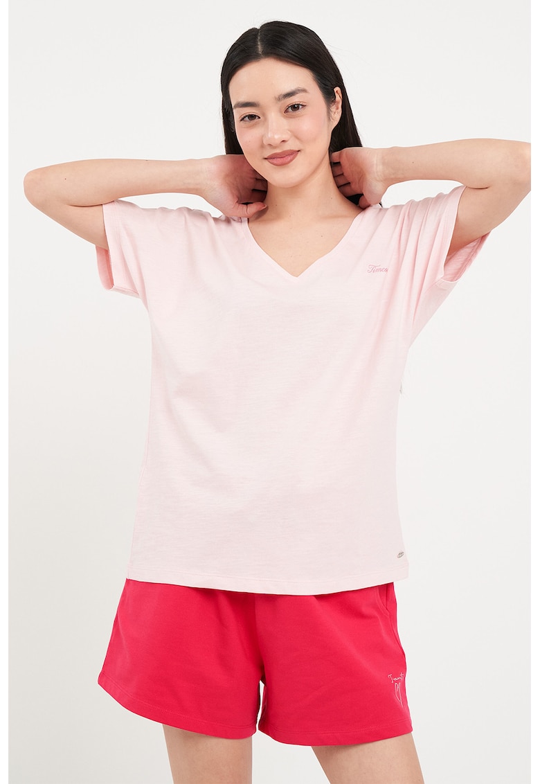 Tricou din bumbac cu logo discret