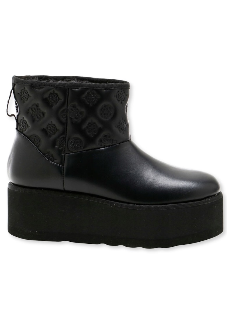 Ghete cu talpa wedge din piele ecologica -