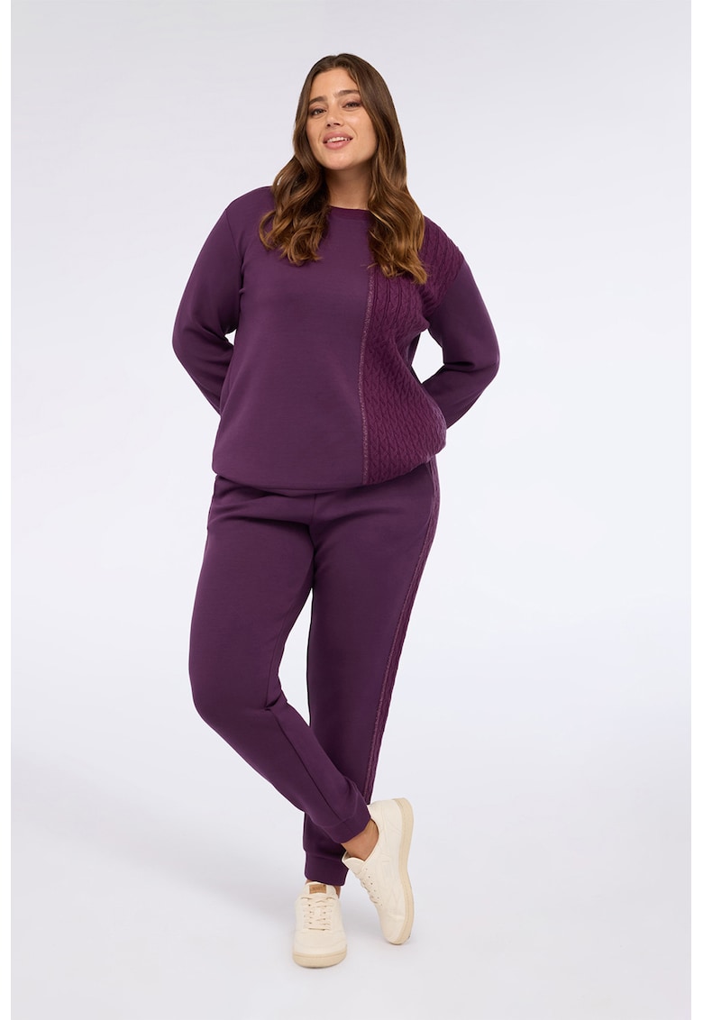 Bluza de trening regular fit cu decolteu la baza gatului