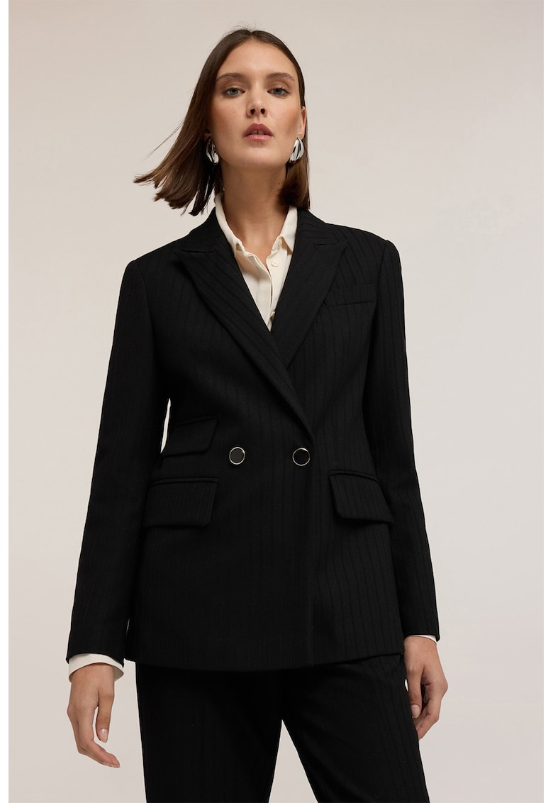 Sacou din lurex cu dungi - Negru