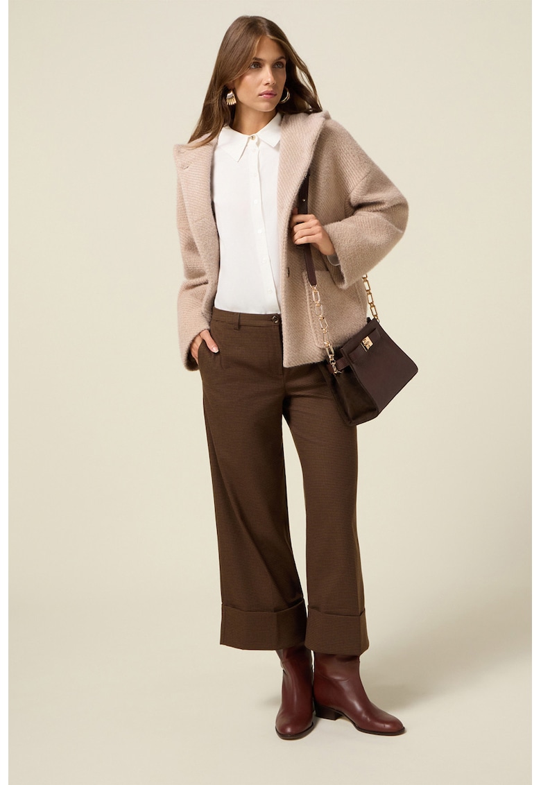 Pantaloni eleganti cu croiala ampla - Maro inchis