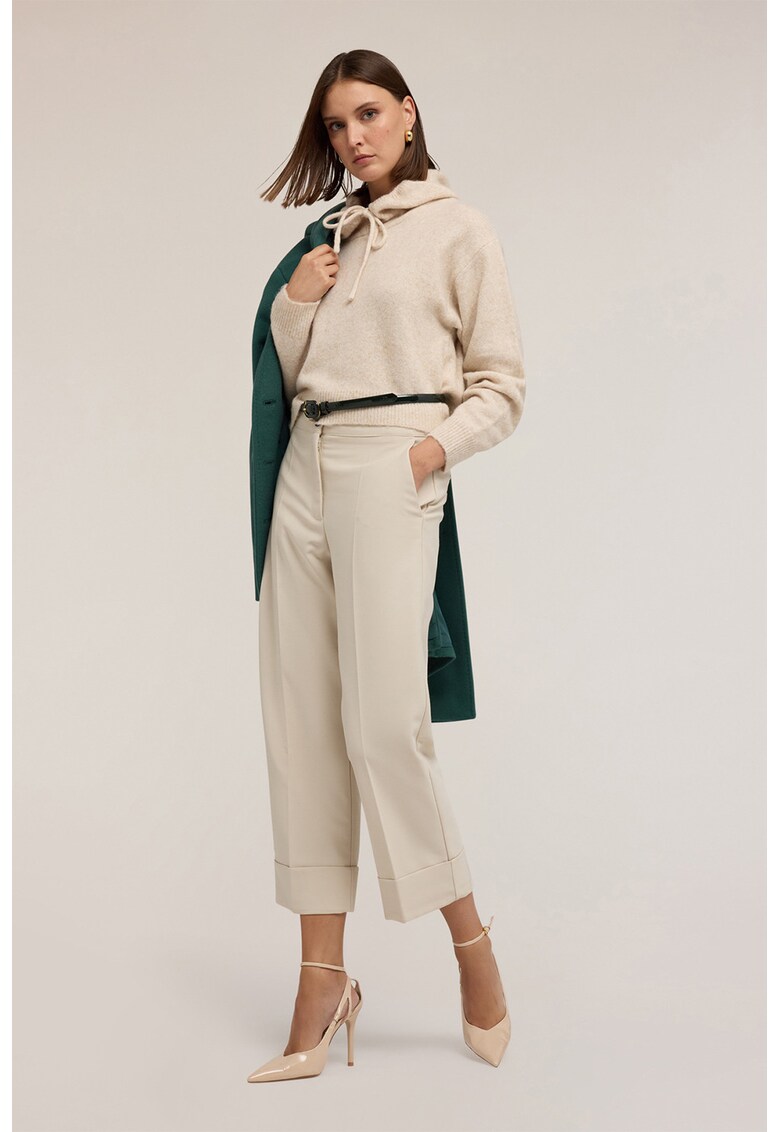 Hanorac lejer din amestec de lana - Bej melange