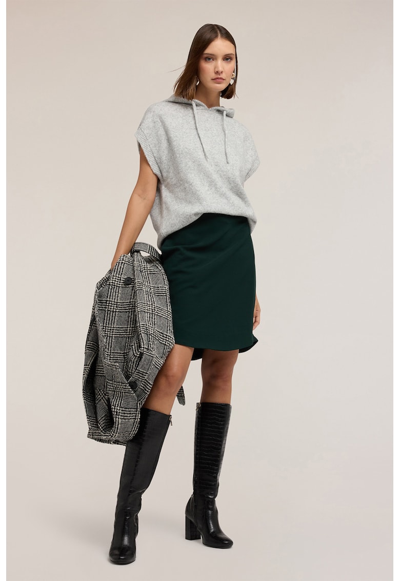 Pulover din amestec de lana cu gluga