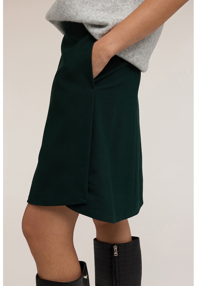 Fusta asimetrica cu buzunare - Verde inchis
