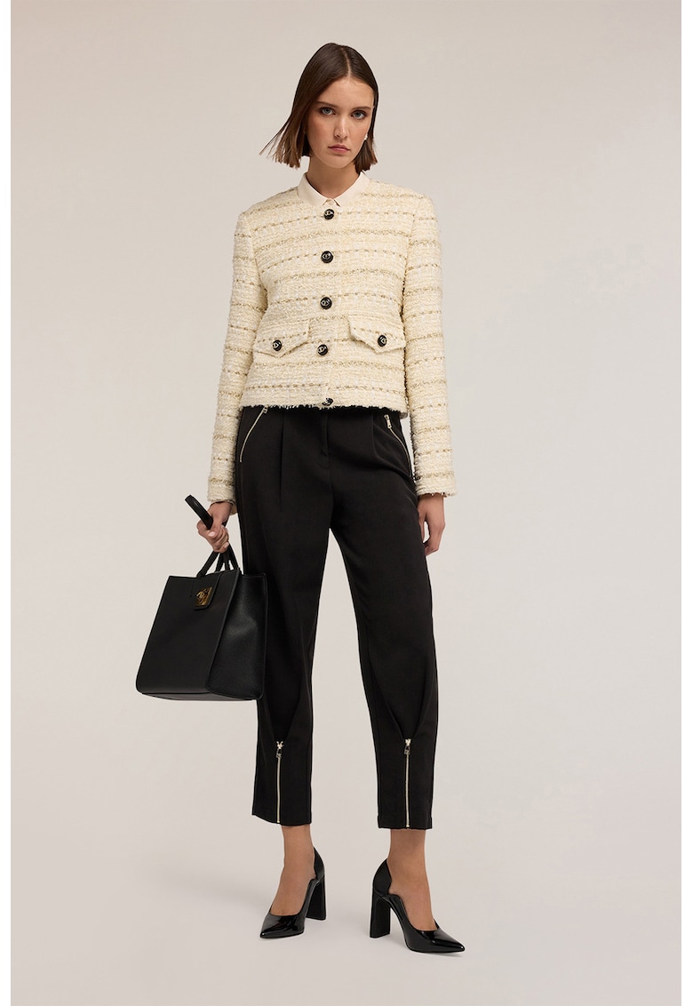 Jacheta din tuid cu dungi