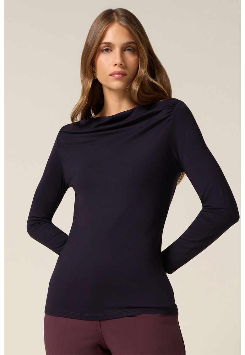 Bluza slim-fit cu decolteu barcuta