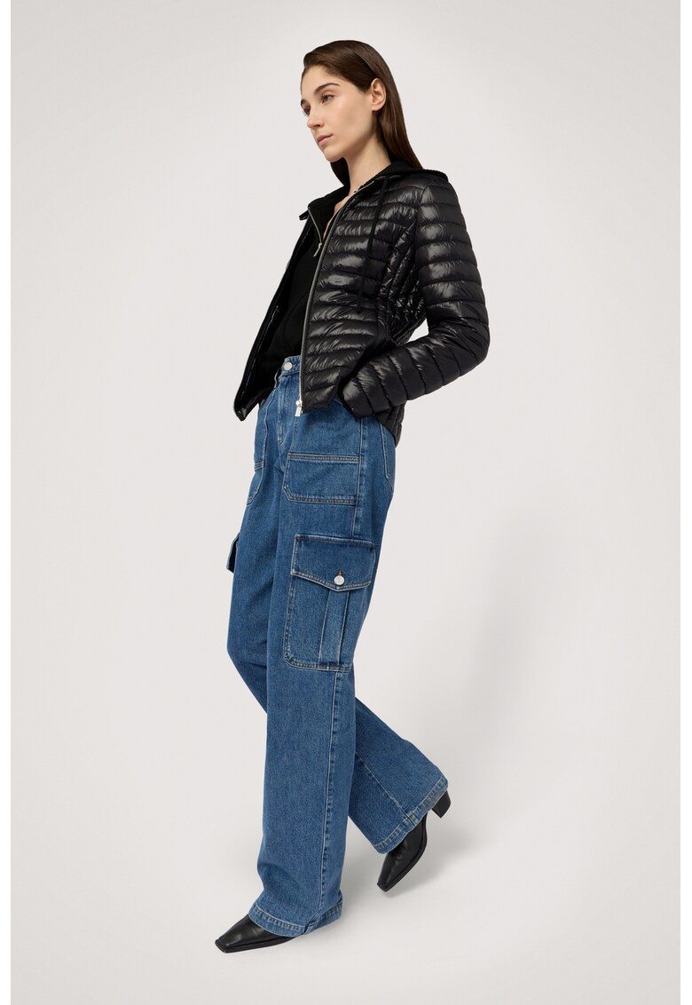 Geaca cu aspect matlasat - Negru