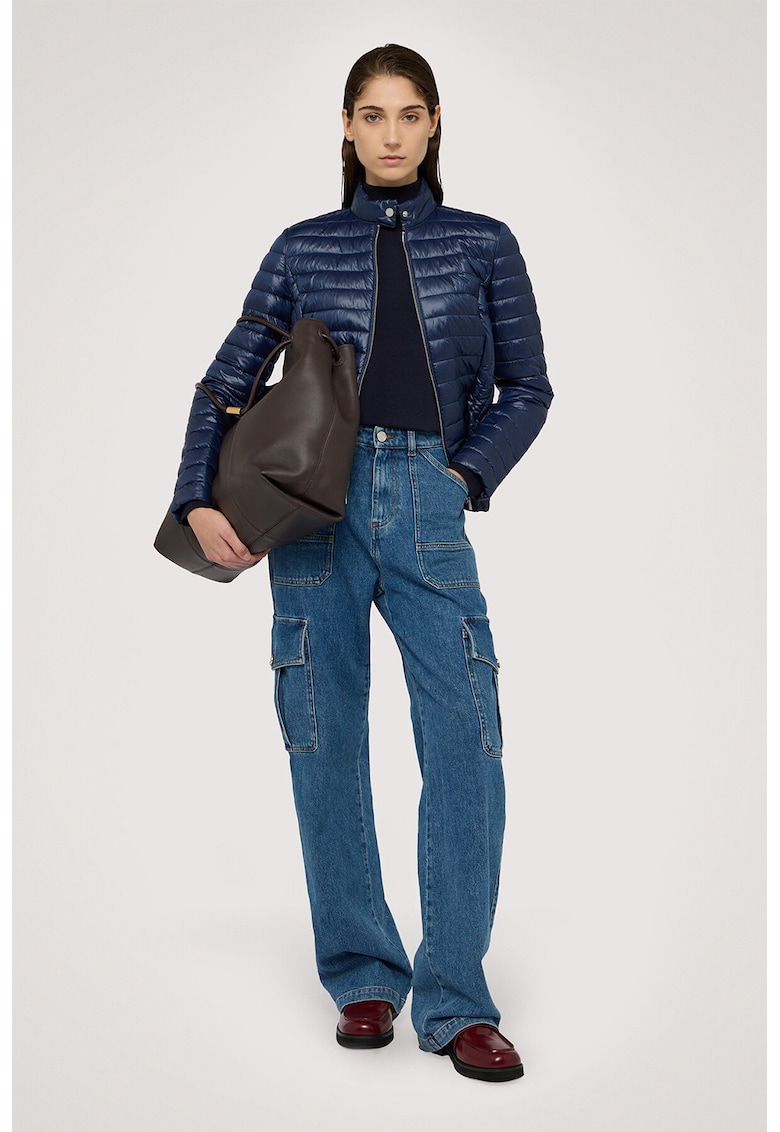 Geaca cu aspect matlasat - Albastru inchis