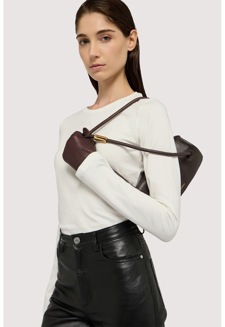 Bluza regular-fit cu decolteu la baza gatului - Alb