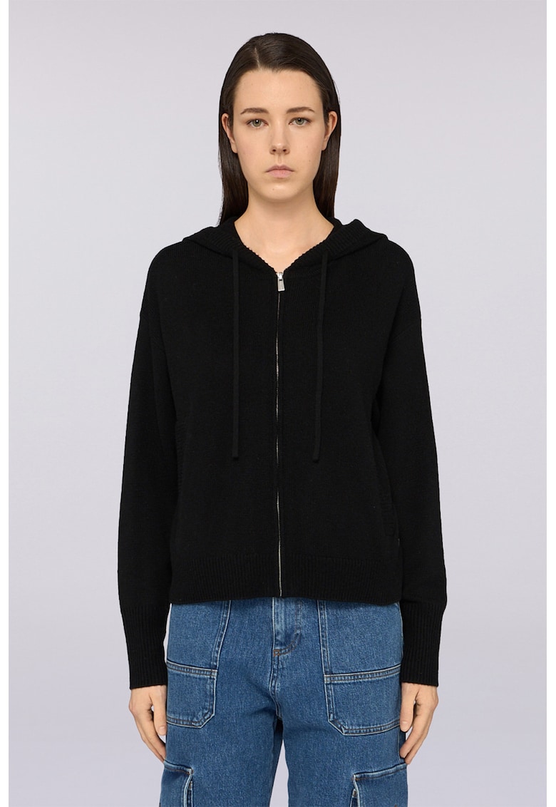 Cardigan din amestec de lana cu fermoar