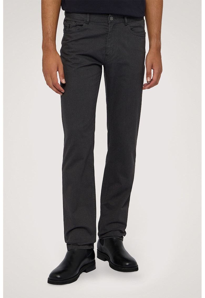 Blugi slim fit cu talie medie - Gri antracit
