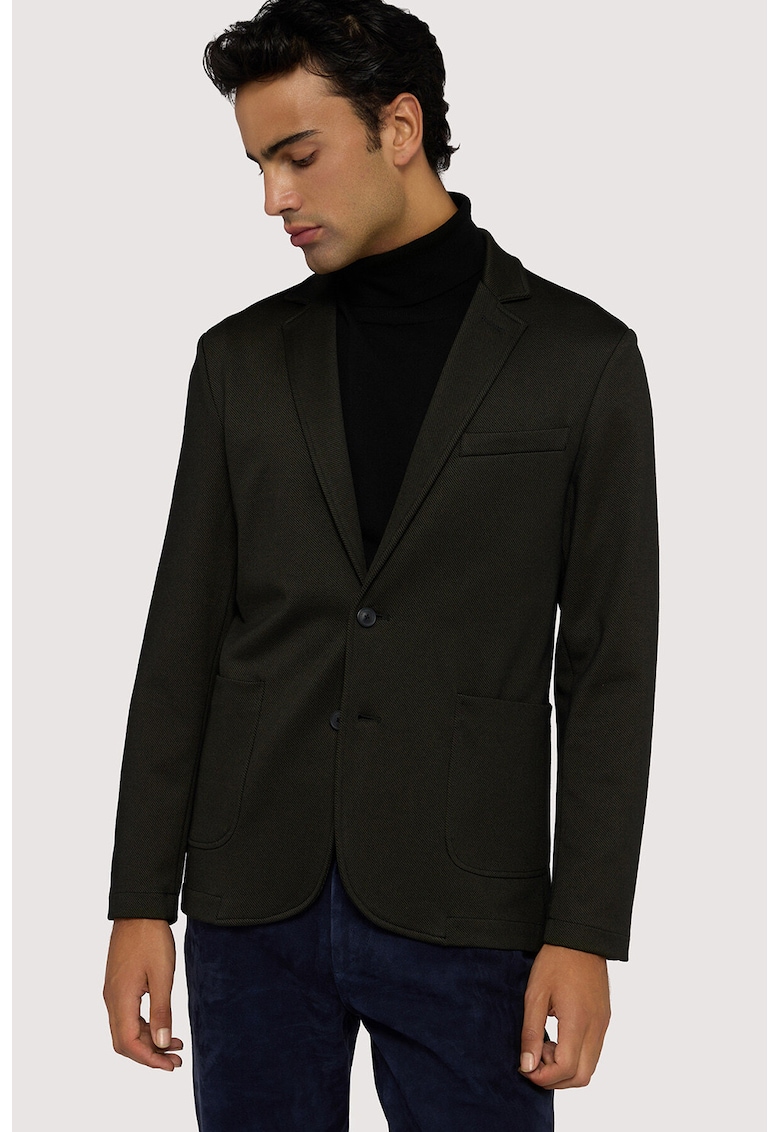 Sacou cu revere decupate si buzunare