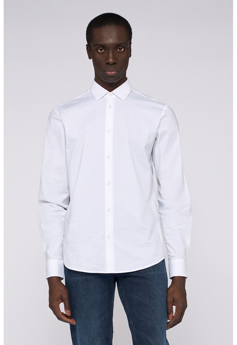 Camasa uni regular fit - Alb optic