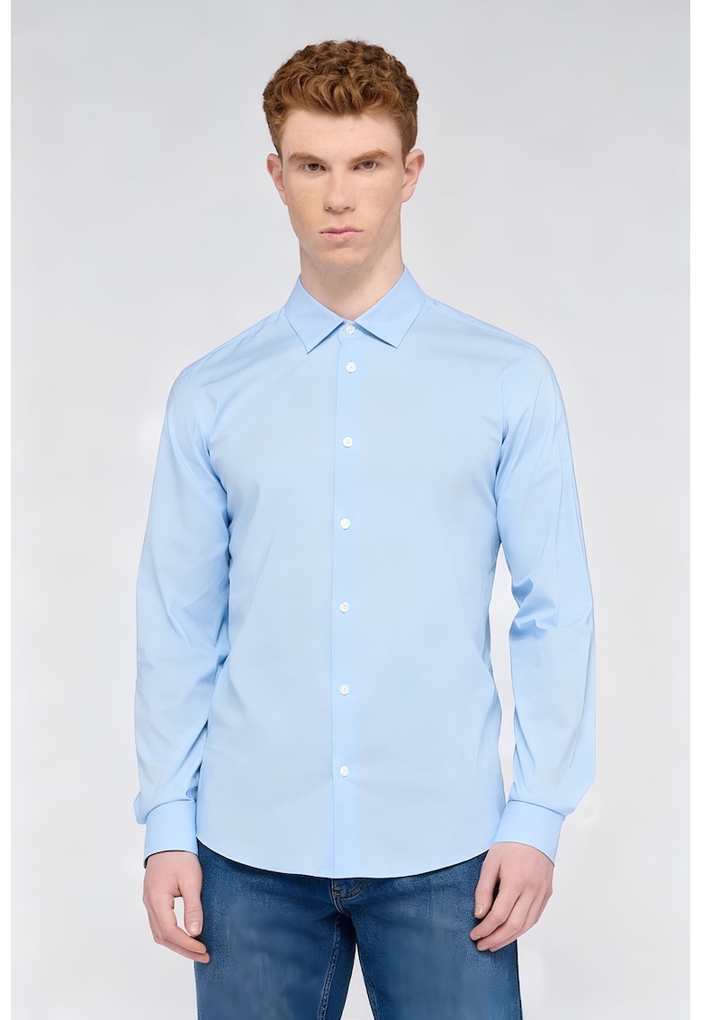 Camasa uni regular fit - Albastru pastel
