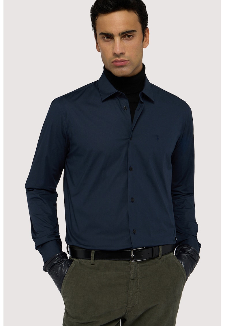 Camasa uni regular fit - Gri carbune