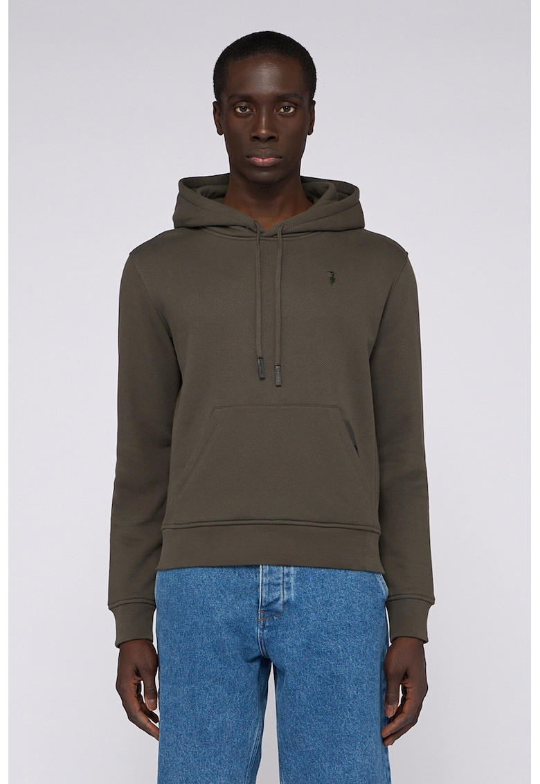 Hanorac uni de bumbac cu buzunar kangaroo