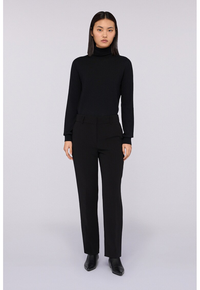Pantaloni eleganti uni cu croiala dreapta - Negru