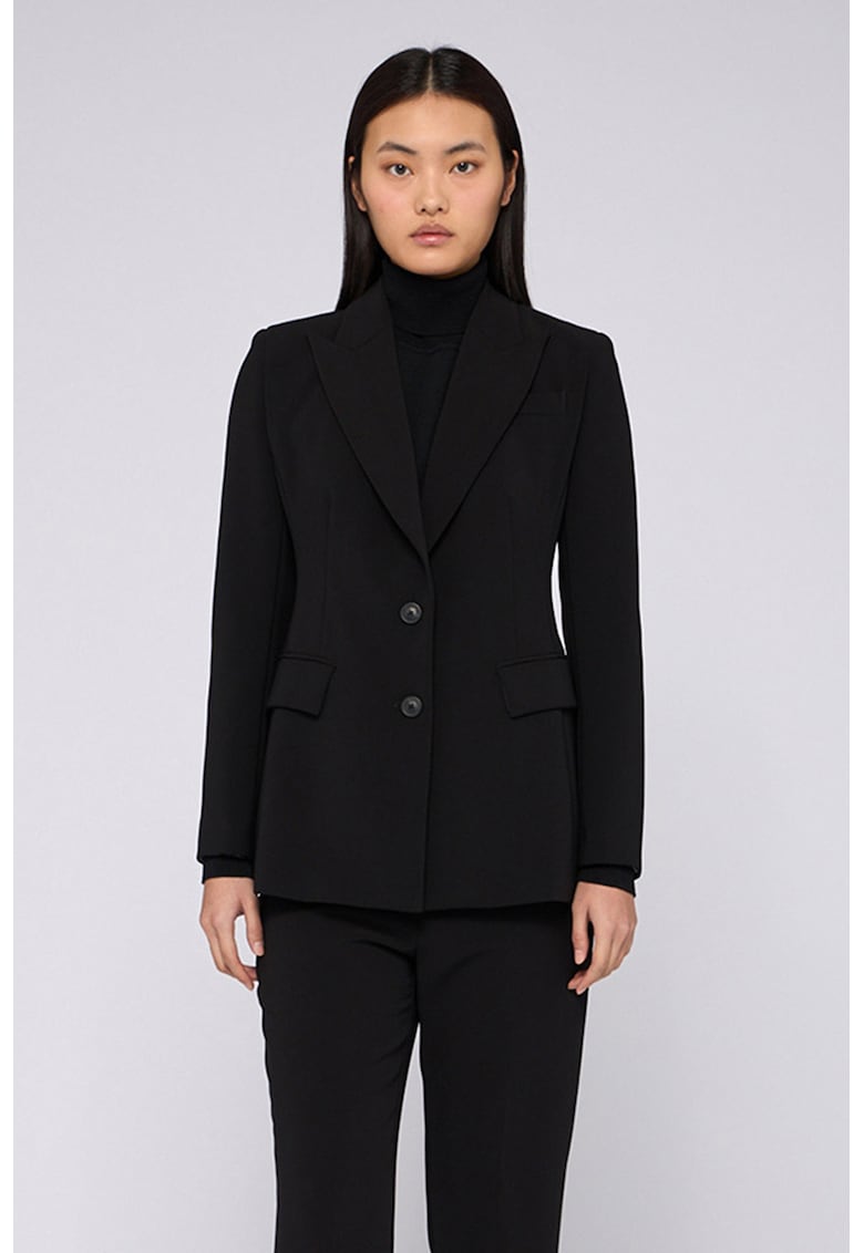 Sacou uni cu buzunare cu clapa