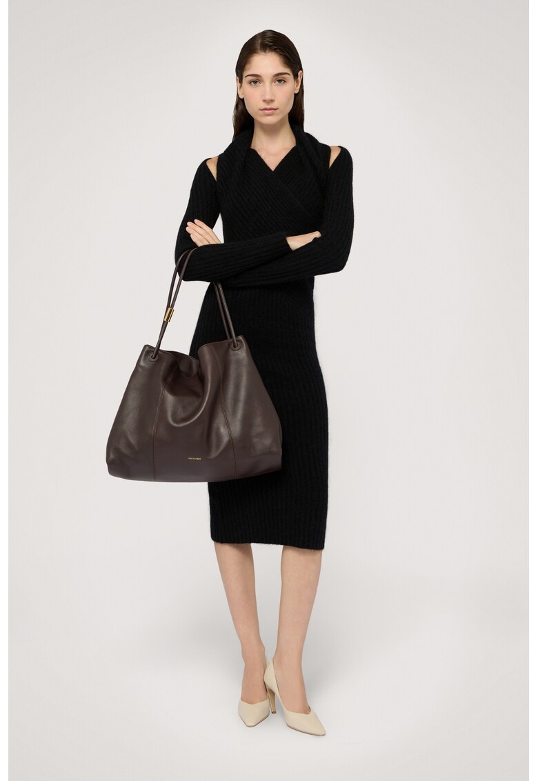 Rochie midi cu maneci lungi - Negru