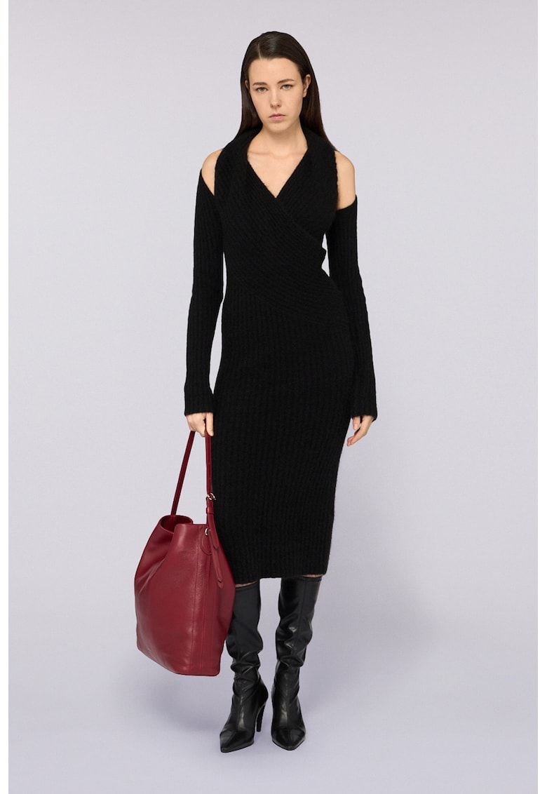 Rochie midi cu maneci lungi