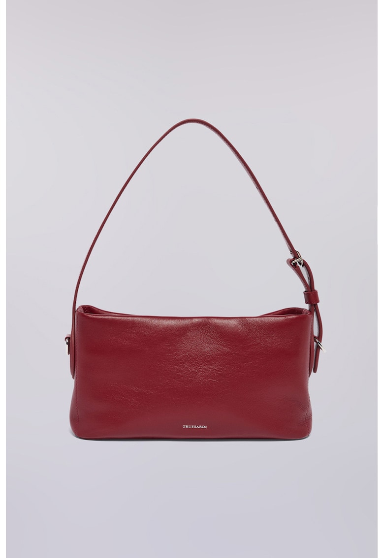 Geanta din piele cu maner si logo