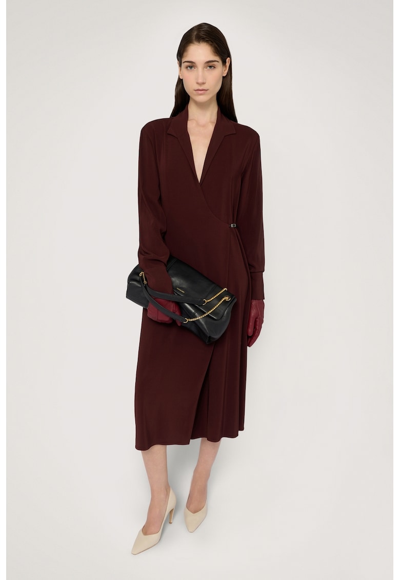 Rochie cu decolteu in V si maneci lungi