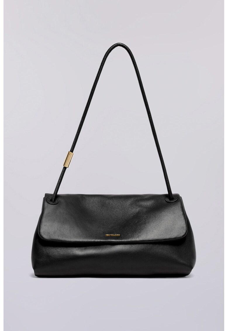 Geanta cu bareta de umar si logo - Negru