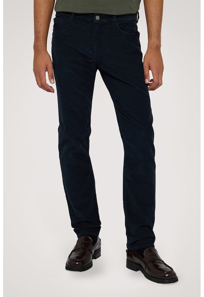 Trussardi Pantaloni din reiat cu model uni - Negru
