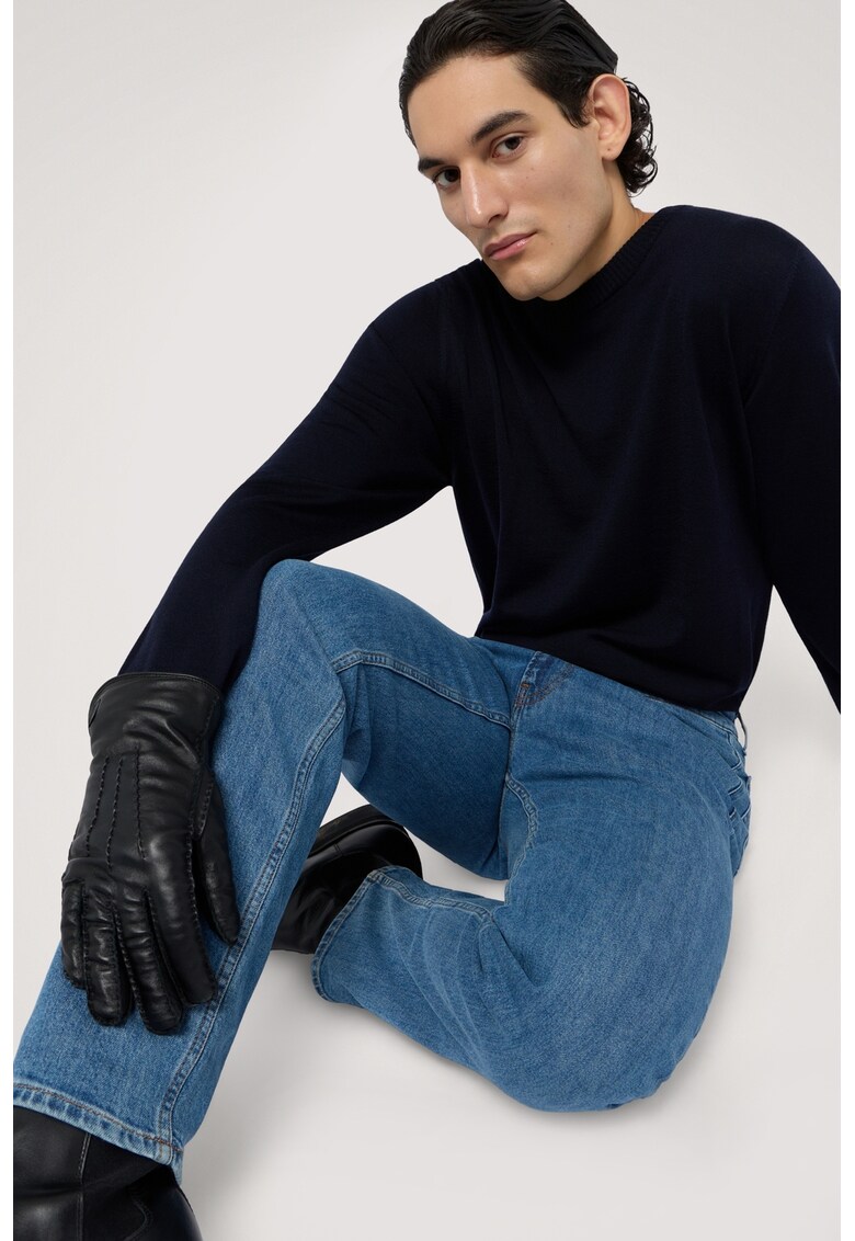 Blugi slim fit cu talie medie - Albastru