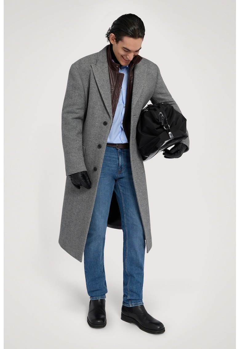 Blugi slim fit cu talie medie - Albastru