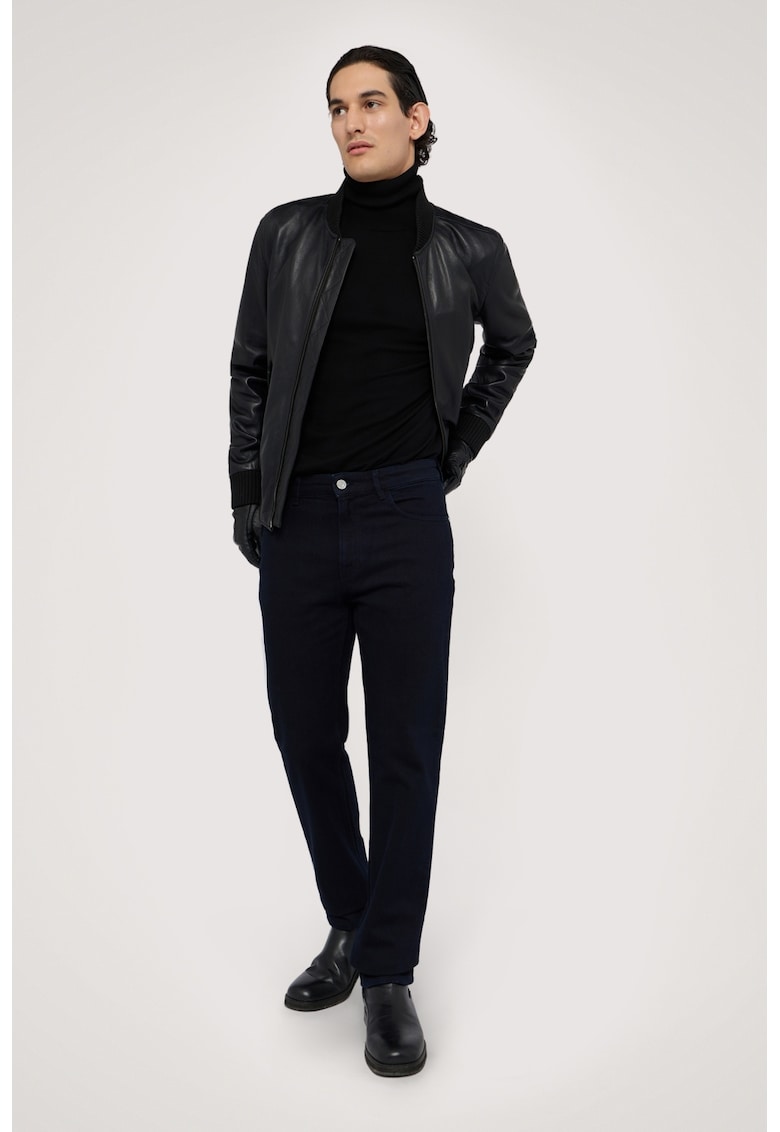 Blugi regular fit cu talie medie - Albastru ultramarin