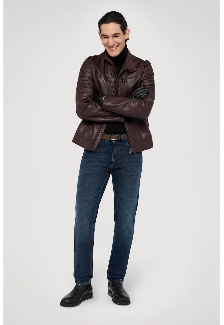 Trussardi Blugi slim fit cu model cu 5 buzunare - Albastru inchis