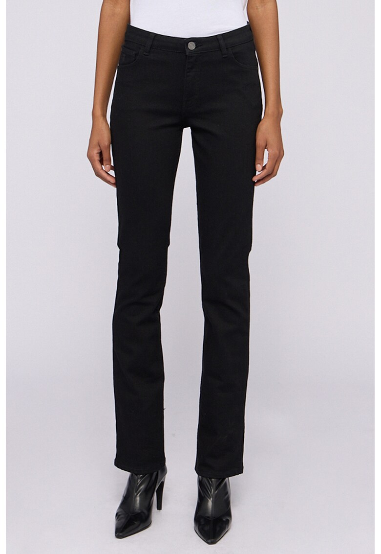 Blugi slim fit cu talie medie - Negru