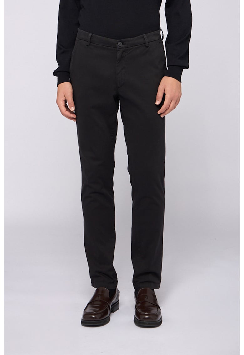 Trussardi Pantaloni chino slim fit cu talie medie - Negru