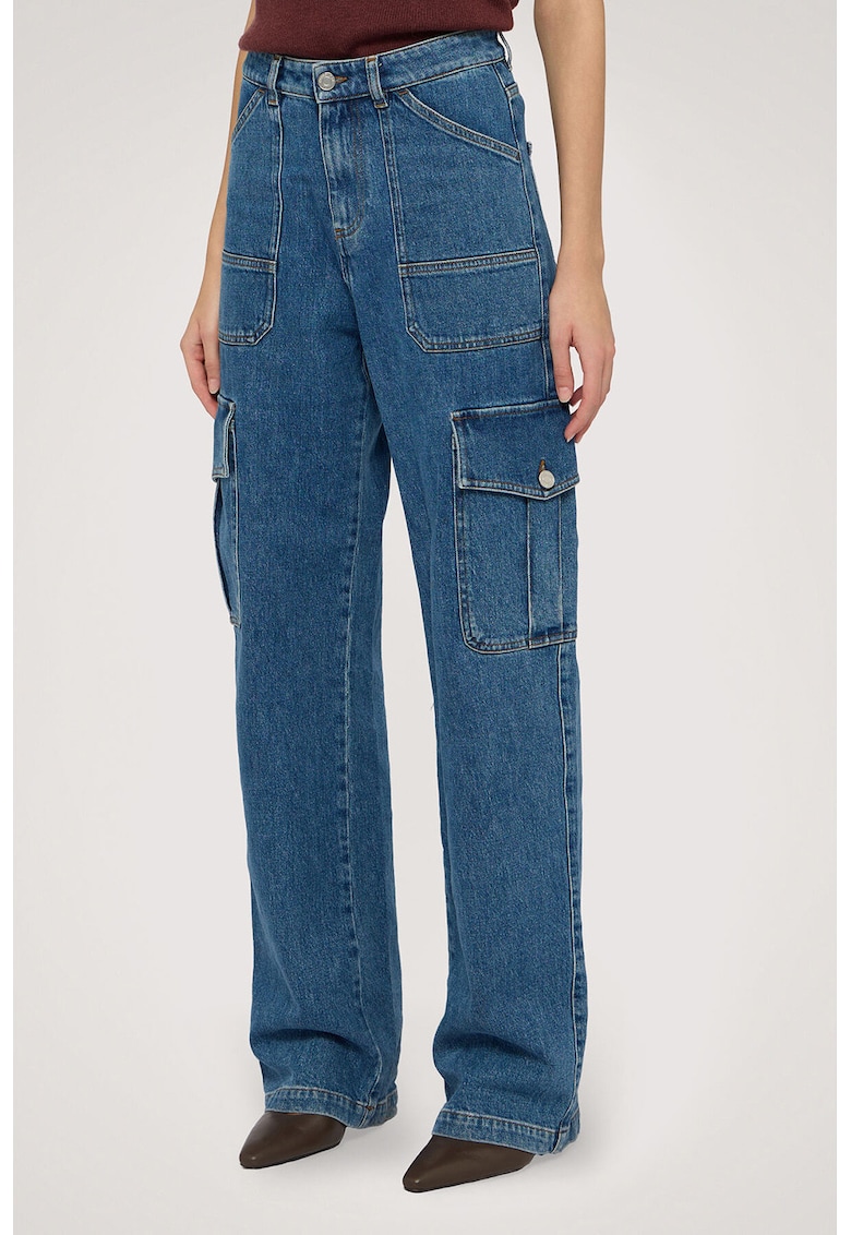 Blugi cu croiala ampla si buzunare cargo