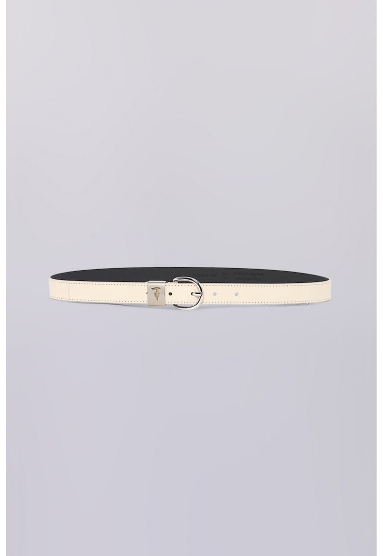 Curea din piele cu catarama metalica - Bej deschis