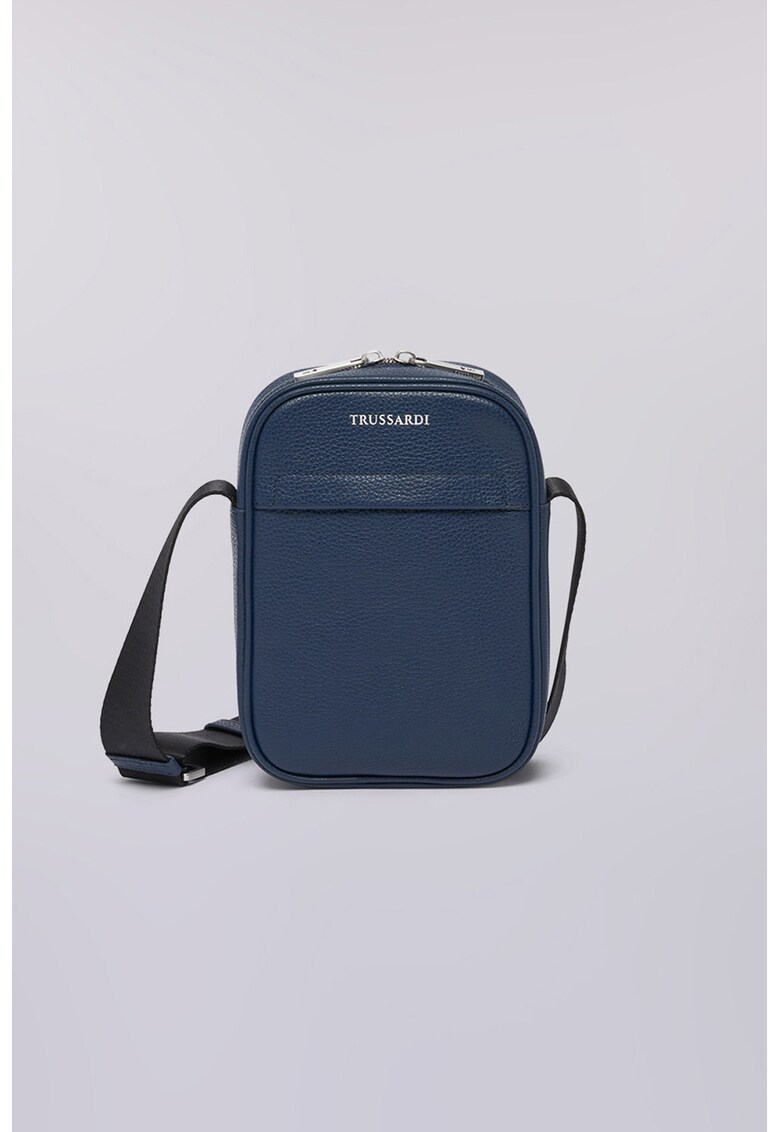 Geanta crossbody din piele - Albastru inchis