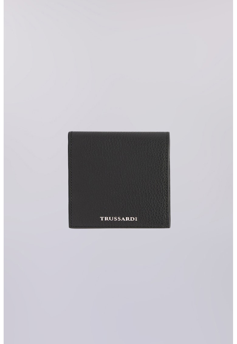 Portofel pliabil cu piele granulata - Negru