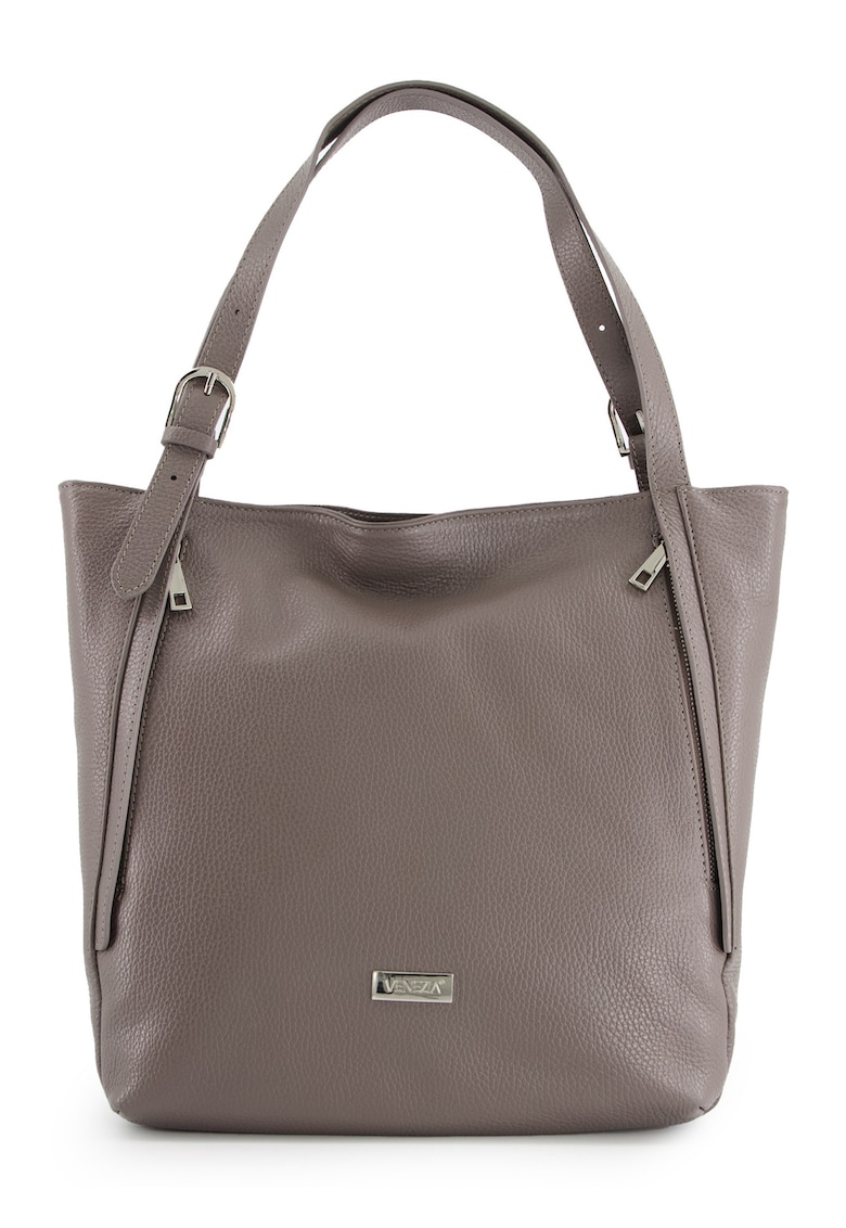 Geanta shopper din piele naturala cu manere ajustabile