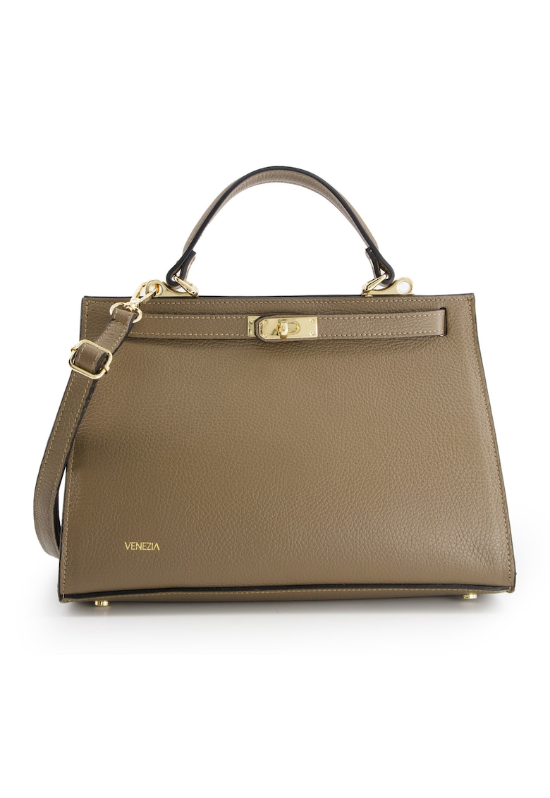 Geanta de dama Bucket din piele naturala - neagra - 31x22x13cm - cu manere de 30cm si curea detasabila de max. 120cm.